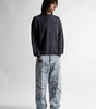 Riot Angel Art Print Baggy Denim Jeans in Washed Blue