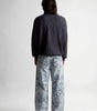 Riot Angel Art Print Baggy Denim Jeans in Washed Blue