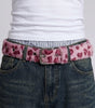 Fuzzy Cheetah Print Plush Belt in Pink