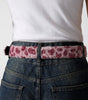 Fuzzy Cheetah Print Plush Belt in Pink