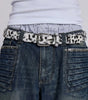 Fuzzy Cheetah Print Plush Belt in Pink