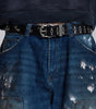 Riot Gothic Rivet Skull Buckle Belt in Black