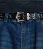 Riot Gothic Rivet Skull Buckle Belt in Black