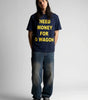 "Need Money For G Wagon" Oversized Graphic Tee in Navy