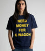 "Need Money For G Wagon" Oversized Graphic Tee in Navy