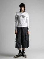 "Never Forget" Script Print Long Sleeve Tee in Black