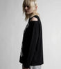 Grunge Abstract Back Print Long Sleeve Top in White & Black