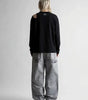 Grunge Abstract Back Print Long Sleeve Top in White & Black