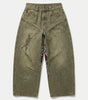 Riot Horror Graphic Embroidery Wide Leg Denim Jeans in Washed Grey