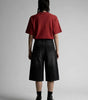 Harajuku Cartoon Patch Baggy Denim Jorts in Black