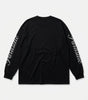 Dark Face Graphic Script Sleeve Long Sleeve Tee in Black
