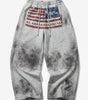 Riot American Flag Graphic Wide Leg Sweatpants in Washed Grey