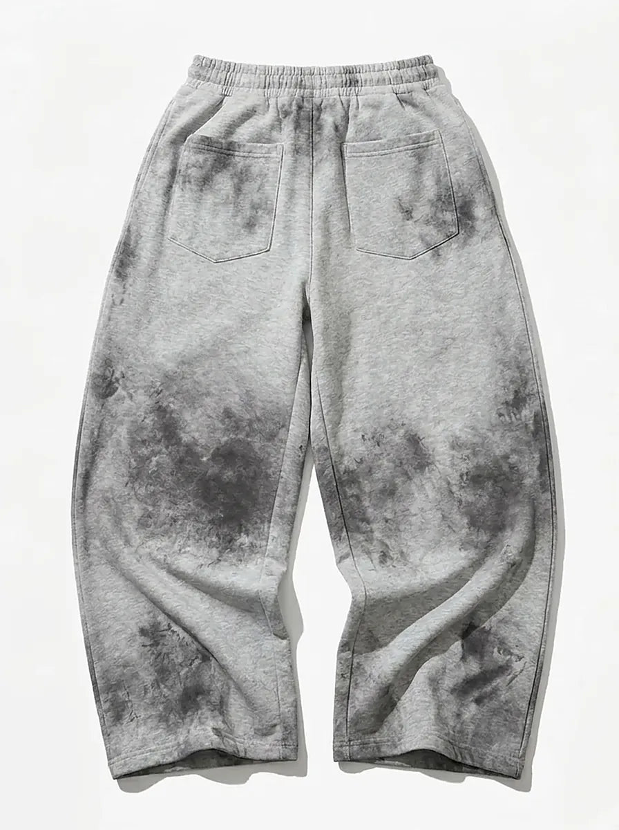 Riot American Flag Graphic Wide Leg Sweatpants in Washed Grey