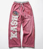 Riot "KASH" Star Print Wide Leg Sweatpants in Black