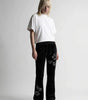 Riot Rhinestone Star Velvet Flare Trousers in Black