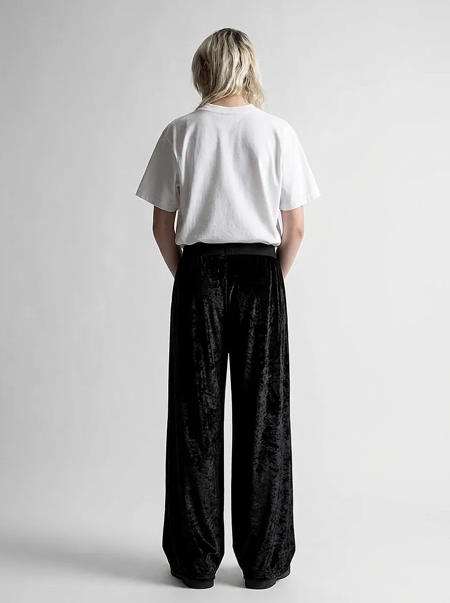 Riot Rhinestone Star Velvet Flare Trousers in Black