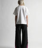 Riot Butterfly Graphic Baggy Denim Jeans in Washed Black