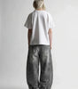 Riot Vintage Cargo Wide Leg Denim Jeans in Dark Grey