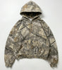 Riot Retro Camo Zip-Up Oversized Hoodie in Forest Camo