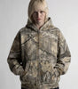 Riot Retro Camo Zip-Up Oversized Hoodie in Forest Camo