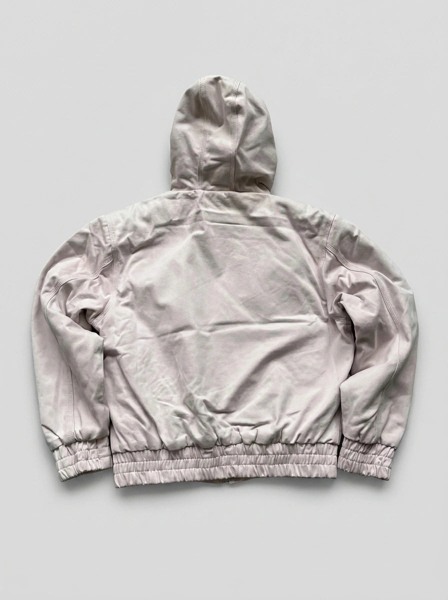 Cherry Blossom Zip-Up Oversized Hoodie in Cream