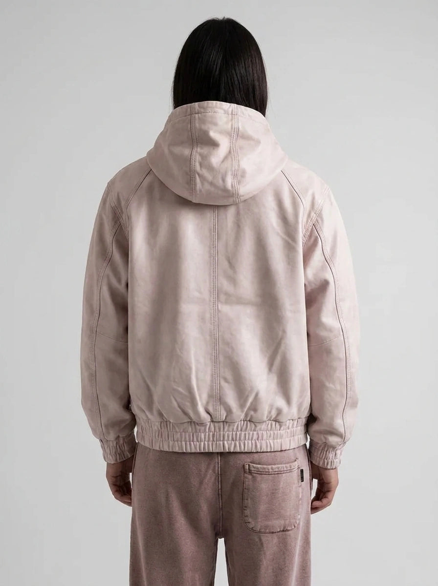 Cherry Blossom Zip-Up Oversized Hoodie in Cream