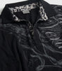 Riot Gothic Scroll Print Crop Polo Tee in Black