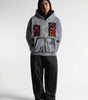 Riot Devil Skull Patch Washed Zip-Up Hoodie in Grey
