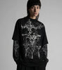Riot Skull Cross Baroque Oversized Long Sleeve Tee