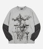 Riot Skull Cross Baroque Oversized Long Sleeve Tee