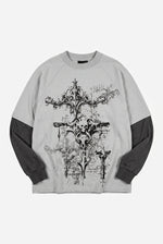 Riot Skull Cross Baroque Oversized Long Sleeve Tee
