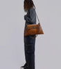 Y2K Shoulder Bag Rivet Turn-Lock Design Chain Strap Brown Streetwear — Vintage Rivet Turn-Lock