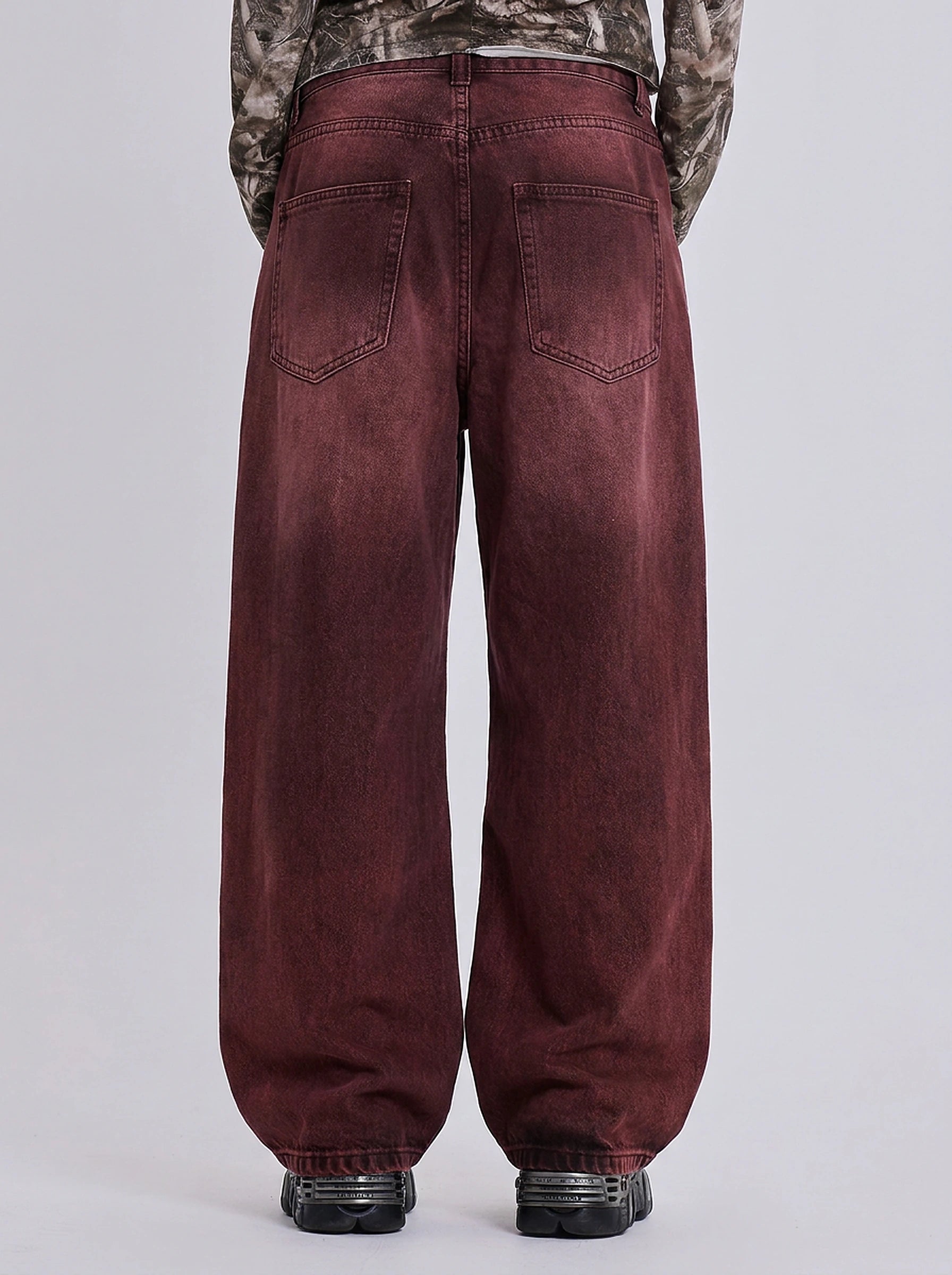 Cherry Script Baggy Jeans