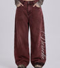 Cherry Script Baggy Jeans