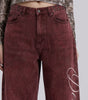Cherry Script Baggy Jeans
