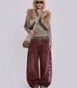 Cherry Script Baggy Jeans