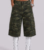 Urban Recon Camo Cargo Baggy Jorts in Army Green
