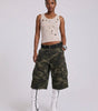 Urban Recon Camo Cargo Baggy Jorts in Army Green