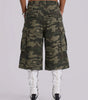 Urban Recon Camo Cargo Baggy Jorts in Army Green