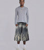 Ash Flame Graphic Baggy Denim Jorts in Black Wash