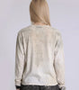 Fallen Scholar Distressed Text Graphic Long Sleeve Top in Washed Cream