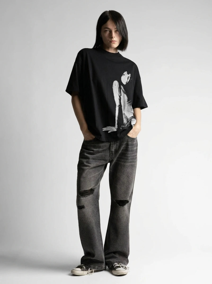 Y2K Graphic Tee Artistic Sketch Print Streetwear — Riot Artistic Sketch
