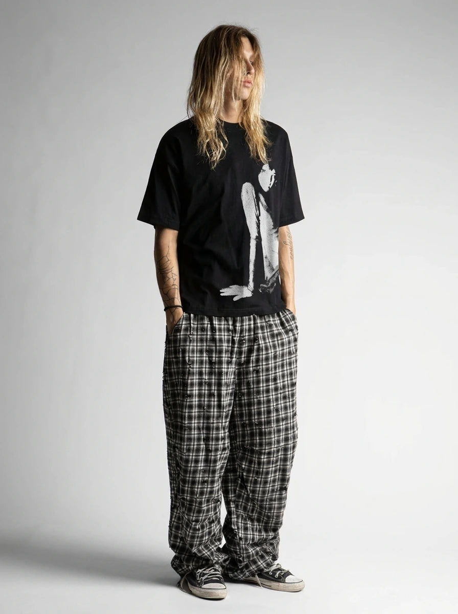Y2K Graphic Tee Artistic Sketch Print Streetwear — Riot Artistic Sketch