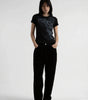Y2K Crop Tee Floral Graphic Print Black Gothic — Riot Ornate Floral